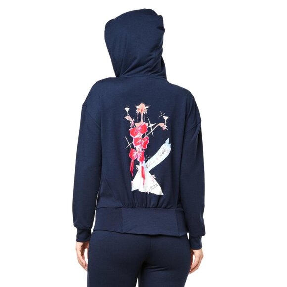 Badgley Mischka Hoodie Medium Baby French Terry Zip Front Original Artwork NWT - Picture 3 of 10